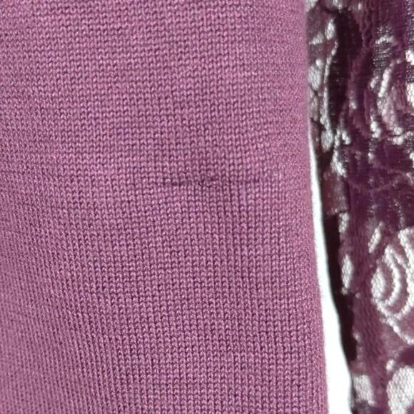 89th & Madison Women's Burgundy turtleneck sweater with lace sleeves M(NWT) - Picture 11 of 11